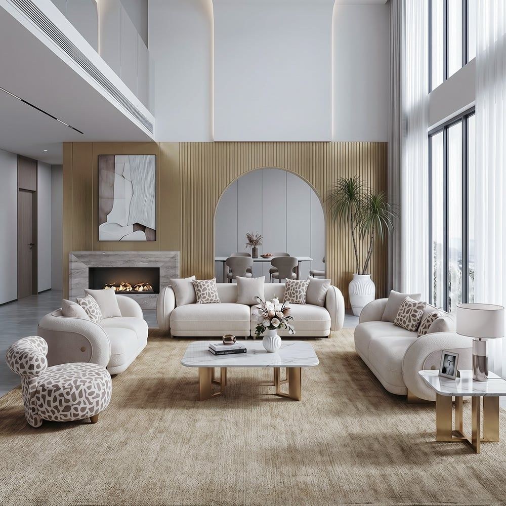 Devina 1 Seater Fabric Sofa - Beige/Brown - Image 5