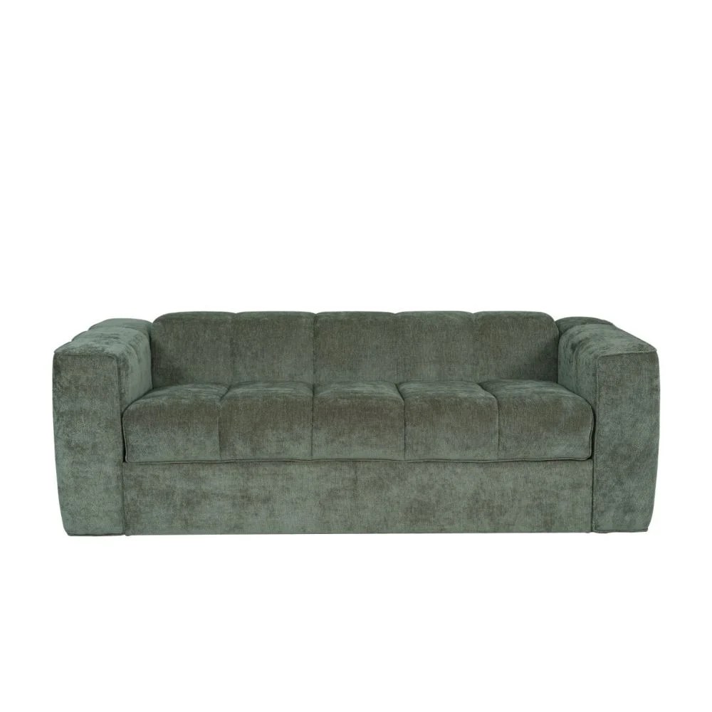 Amora 3 Seater Fabric Sofa Bed - Olive Green - Image 3