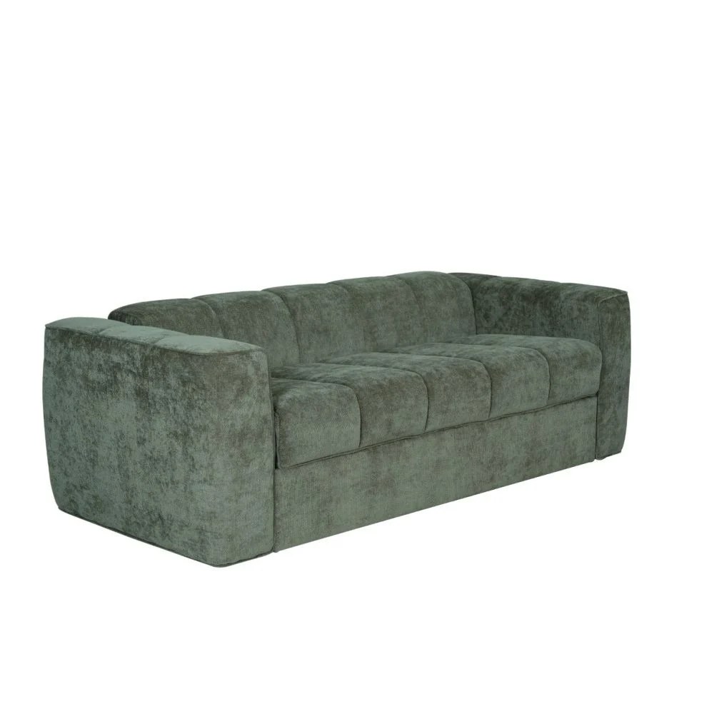 Amora 3 Seater Fabric Sofa Bed - Olive Green - Image 4