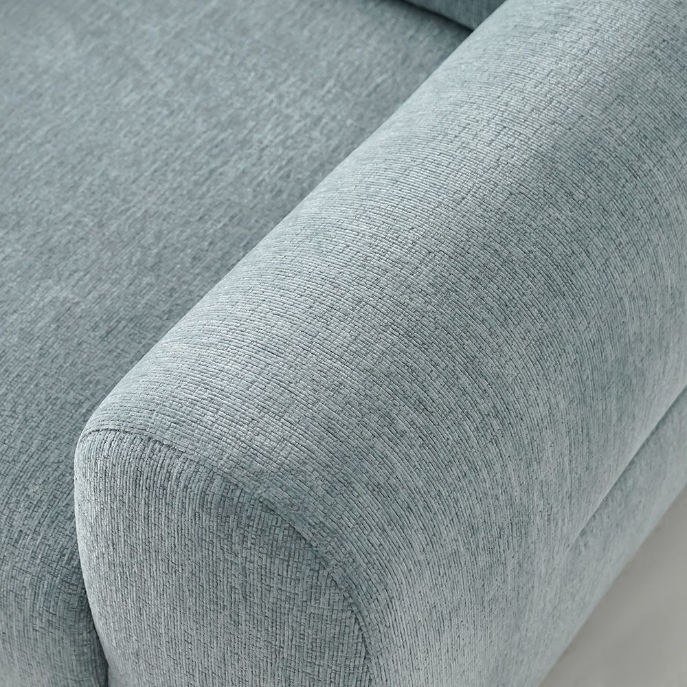 Branson 1 Seater Fabric Sofa - Light Blue - Image 4