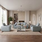 Branson 3+2+1 Seater Fabric Sofa Set - Light Blue
