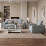 Branson 3+2+1 Seater Fabric Sofa Set - Light Blue