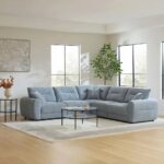 Branson Sectional Fabric Sofa - Light Blue