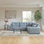 Branson Sectional Fabric Sofa - Light Blue