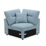 Branson Sectional Fabric Sofa - Light Blue