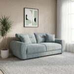 Branson 3 Seater Fabric Sofa - Light Blue