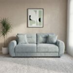 Branson 3 Seater Fabric Sofa - Light Blue