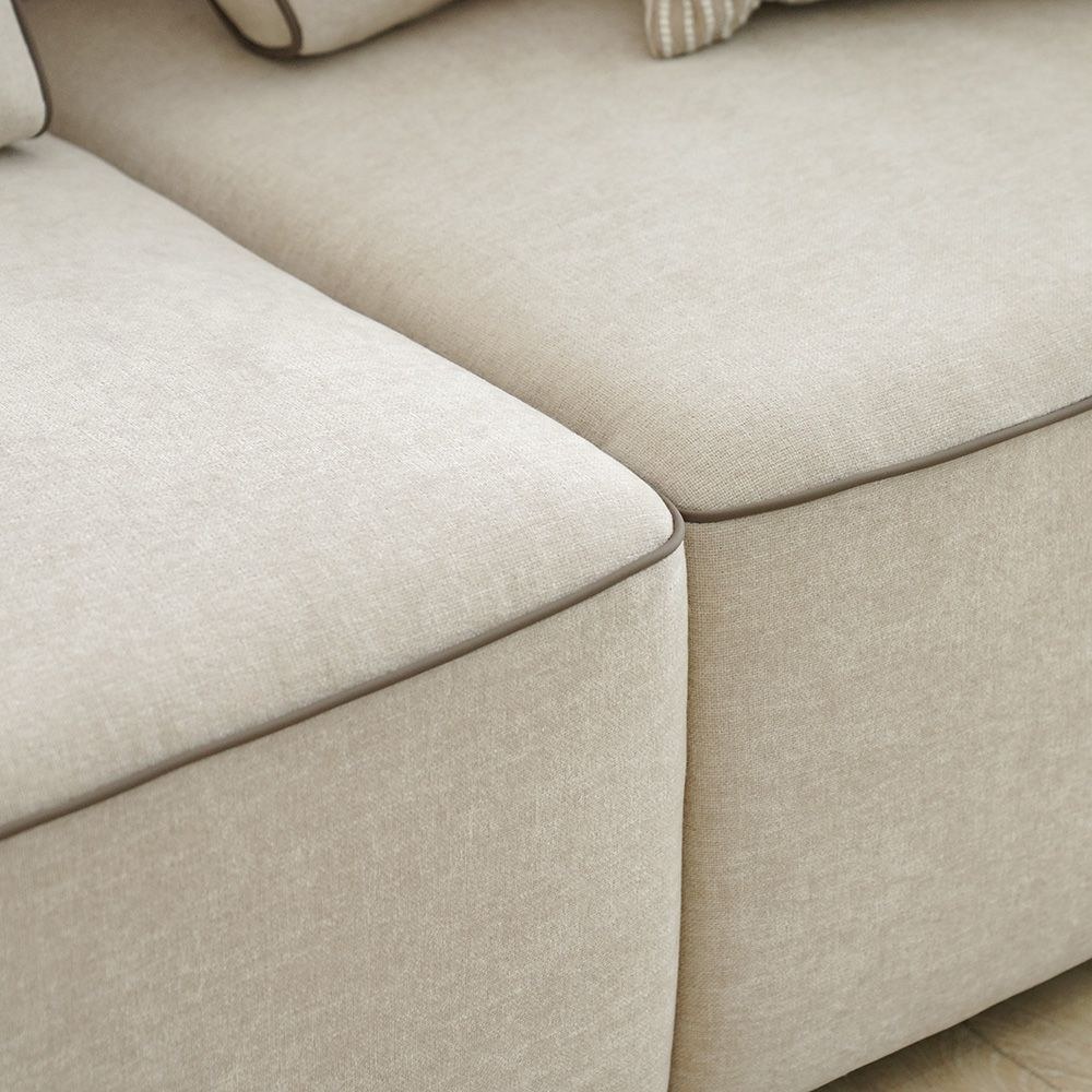 Madelle 2 Seater Fabric Sofa - Beige/Brown - Image 3
