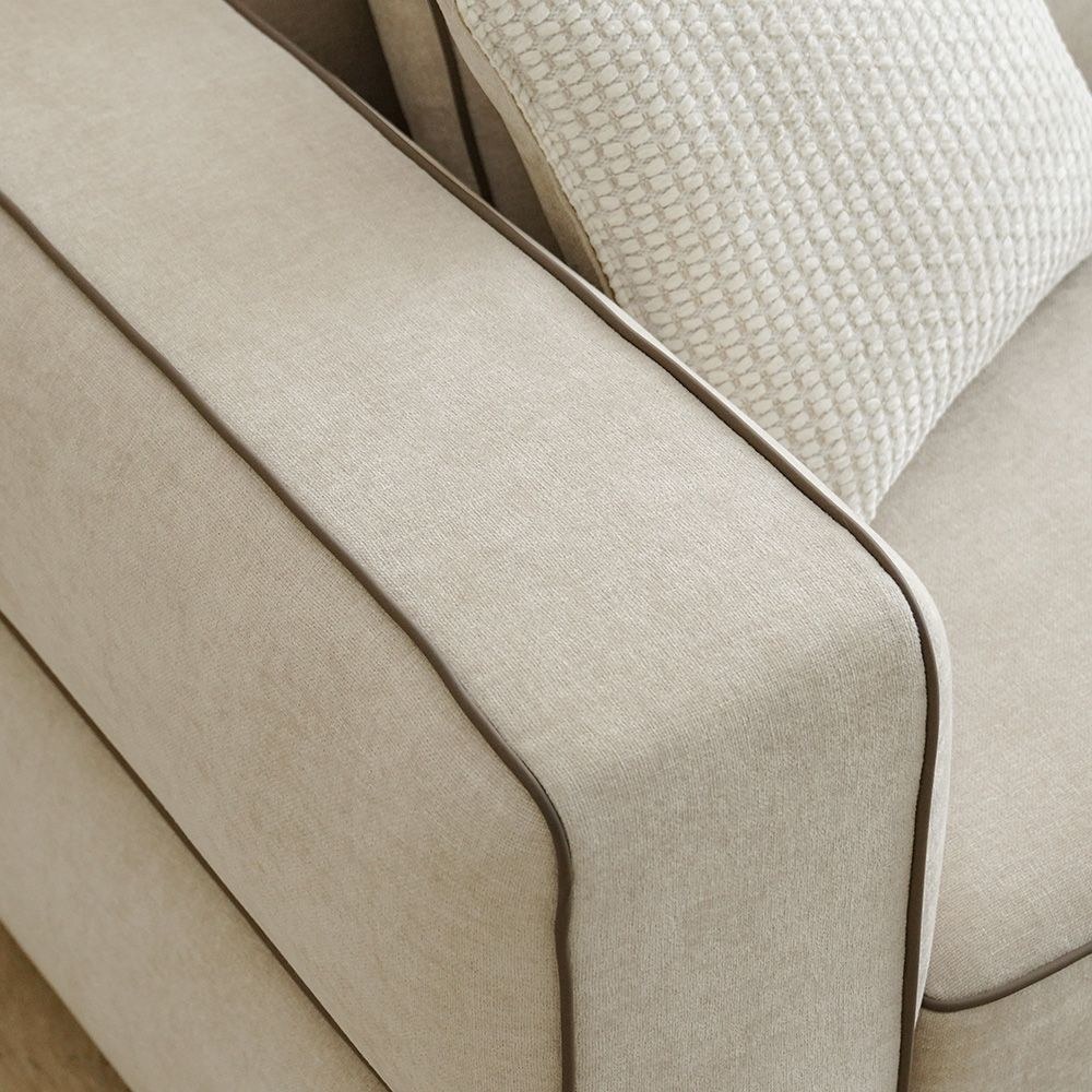 Madelle 2 Seater Fabric Sofa - Beige/Brown - Image 4