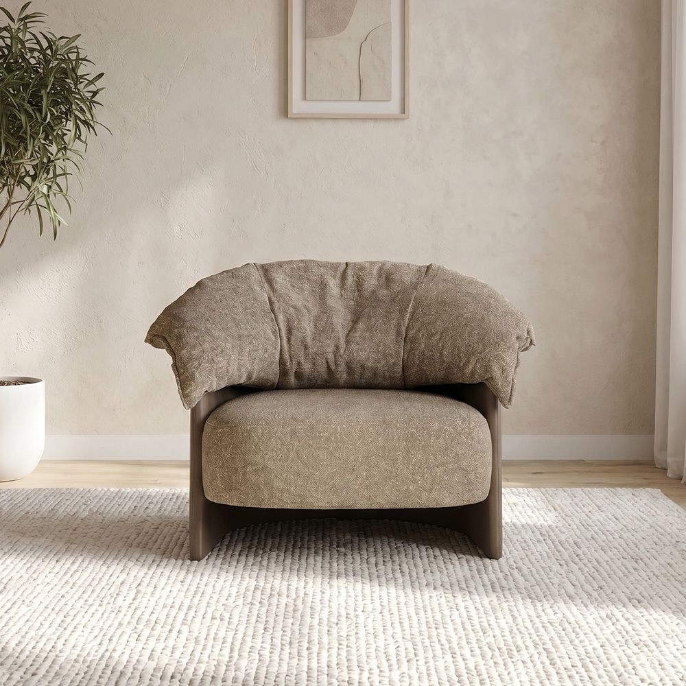 Madelle 1-Seater Fabric Sofa - Beige/Light Brown - With 2-Year Warranty - Image 2