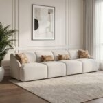 Mayla 4+3+2 Seater Fabric Sofa Set - Light Brown