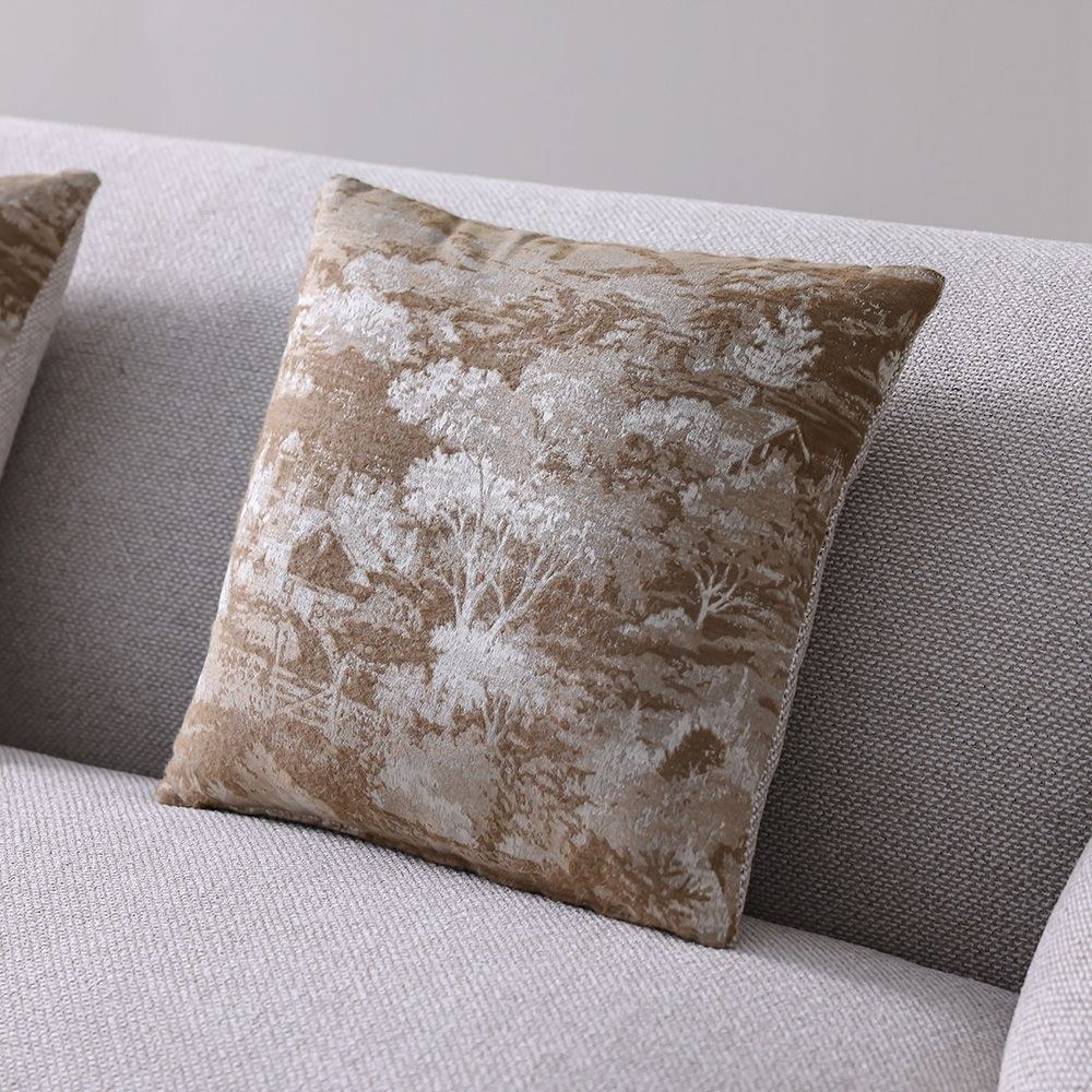 Mayla 4 Seater Fabric Sofa - Light Brown - Image 5