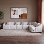 Mayla Sectional Fabric Corner Sofa - Light Brown