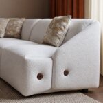 Mayla Sectional Fabric Corner Sofa - Light Brown
