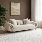Corwin 3 Seater Fabric Sofa - Beige