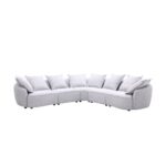 Lumi Sectional Corner Fabric Sofa - Light Grey