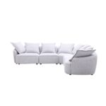 Lumi Sectional Corner Fabric Sofa - Light Grey