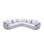 Lumi Sectional Corner Fabric Sofa - Light Grey