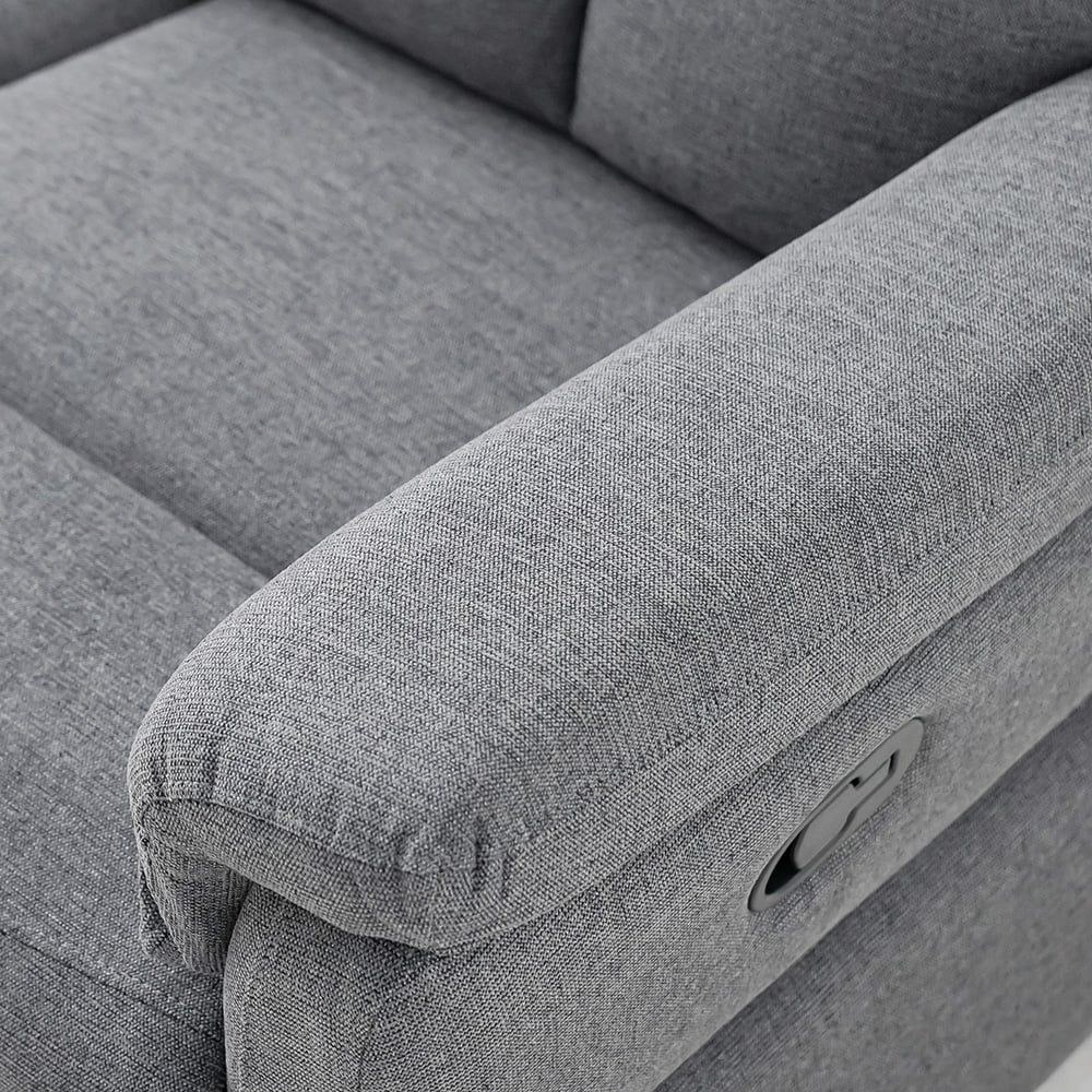 Yuvan 2-Seater Fabric Recliner - Grey - With 2-Year Warranty - Image 2