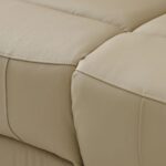 Oriel 2 Seater Half Leather Recliner With Console & Storage - Beige