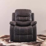 Adric 1 Seater Airleather Manual Recliner-Dark Brown