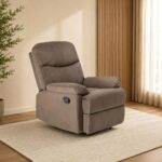 V2 Benedict 1 Seater Fabric Recliner-Chocolate