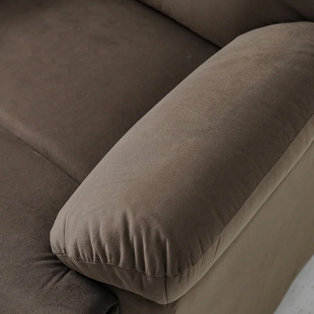 V2 Benedict 1 Seater Fabric Recliner-Chocolate - Image 5