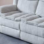 Sawyer 2-Seater Fabric Recliner with Cup Holder - Light Grey - With 2-Year Warranty