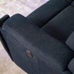 Paladin 1-Seater Fabric Recliner with LED & Cup Holder - Blue - With 2-Year Warranty
