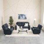 Paladin 3+2+1 Seater Fabric Recliner Set With Led & Cup Holder - Blue