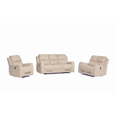 Paladin 3+2+1 Seater Fabric Recliner Set With Led & Cup Holder - Beige - Image 3