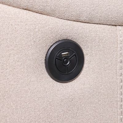 Paladin 3 Seater Fabric Recliner With Led & Cup Holder-Beige - Image 5