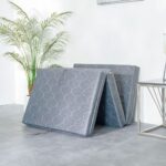 Zip Single Trifold Guest and Travel Foam Single Mattress-Grey-10 cm