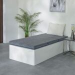 Zip Single Trifold Guest and Travel Foam Single Mattress-Grey-10 cm