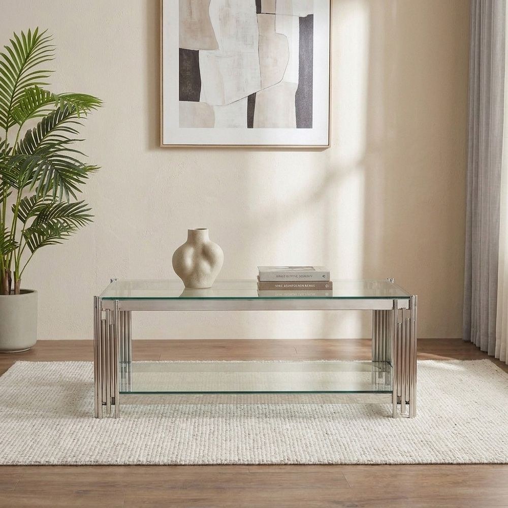 Naill Coffee Table-Stainless Steel - Image 2