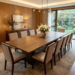 Clarisse 1+12 Wooden Dining Set Walnut/Beige