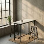 Paloz 1+2 High Table Set-White/Black