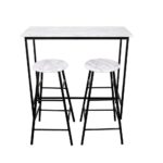 Paloz 1+2 High Table Set-White/Black