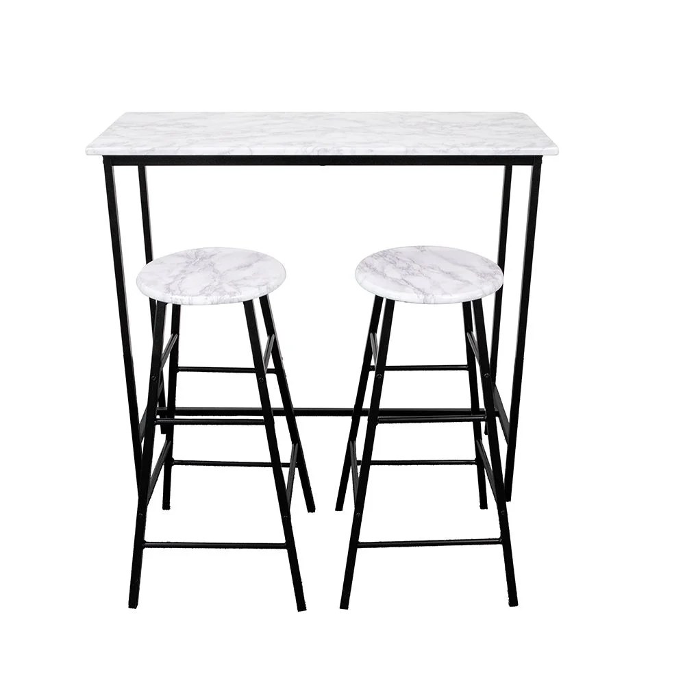 Paloz 1+2 High Table Set-White/Black - Image 2