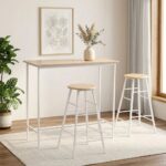 Paloz 1+2-Seater High Table Set - Sonoma Oak/White - With 2-Year Warranty