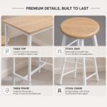 Paloz 1+2-Seater High Table Set - Sonoma Oak/White - With 2-Year Warranty