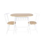 Alyaz 1+2 Dining Set-Sonoma Oak/White