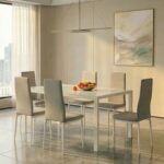 Sicilia 1+6 Tempered Glass Dining Set-White/Grey