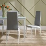 Sicilia 1+6 Tempered Glass Dining Set-White/Grey