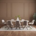 Oru 1+8-Seater Tempered Glass Dining Set - Cream/Beige - With 2-Year Warranty