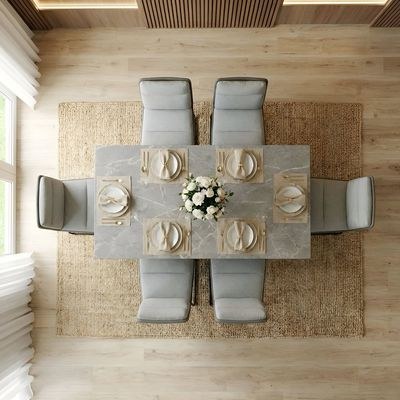Arseni 1+6 Dining Set-Grey Sintered Stone - Image 2