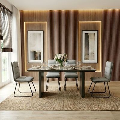 Arseni 1+6 Dining Set-Grey Sintered Stone - Image 4