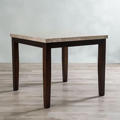 Brody 4 Seater Counter Height Dining Set With Brody Counter Height Dining Chair-Beige/Dark Walnut - Image 4