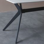 Calus 6-Seater Dining Table - Sintered Stone - Milky White/Black - With 2-Year Warranty