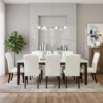 Brody 1 + 8-Seater Dining Set with Brody Dining Chair-White/Walnut-With 2-Year Warranty